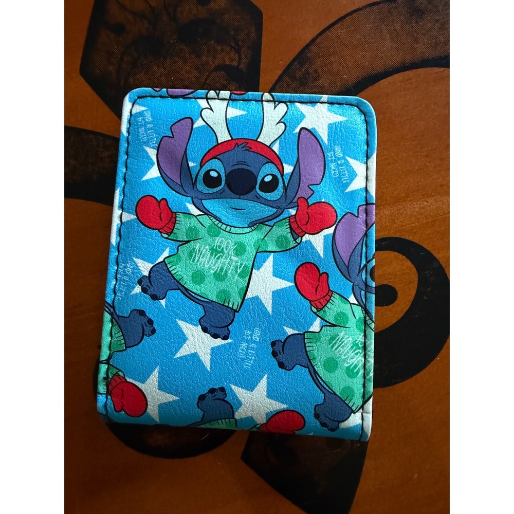 Buckle-Down Disney Stitch Holiday Bifold Wallet Blue Naughty Star Print Lilo - Picture 4 of 7